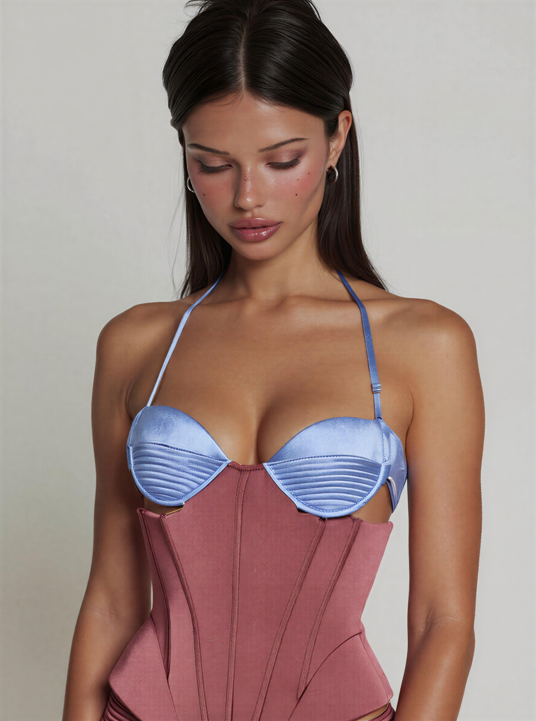 Laye Set - Lace Red Corset - Side View