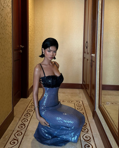 Lucen Dress - Lace Sequin Red - View 5